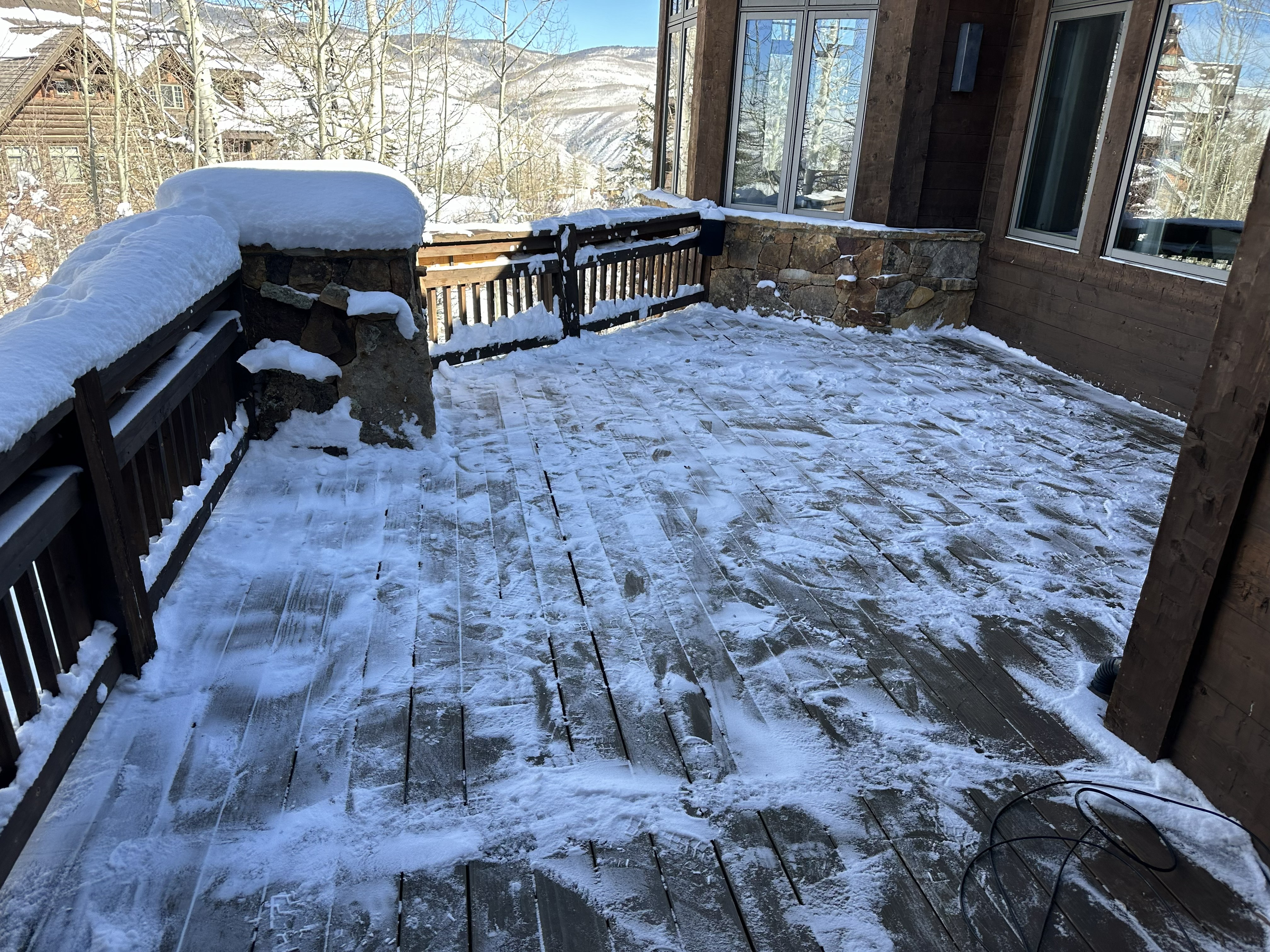 Deck snow removal mountain estate Vail Colorado